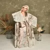 Two Pieces Champagne Bride Sleepwear Robes Pure Silk Lace Custom Made Long Sleeves Dressing Gown Women Chic Sleepwear Dresses