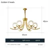 Modern Luxury Metal Luster Glass Ball Chandelier Nordic Interior Lighting Living Room Bedroom Dining Room Hanging Light Fixture