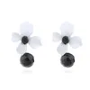 Dangle żyrandol 2021 Summer koreański mały akrylowy kwiat Piękny czarny koralik kropli kolczyki dla kobiet biżuteria ucha Brincos moda pendientes