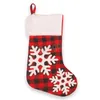 Boże Narodzenie Plaid Stockings Dekoracje choinki pończochy choinki ozdobne skarpetki świąteczne Święta Cukierki