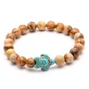 Sea Turtle Beads strand Bracelets For Women Men Classic Lava Stone Tiger eye Turquoise Elastic Friendship Bracelet Beach Jewelry