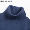 Colonage à col roulé Giordano Pull en tricot Hommes 100% coton léger Stretechy Soft Blusa de Frio Masculino 01059858 201022