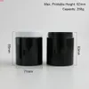 20 x Empty 250G Black PET Jars with White Plastic Screw Lids 250ml 8.33OZ Cream Container With PE Padgood qualtity