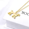 Cute Poodle Pendant Necklace Choker Gold Chain Necklace Women Charm Simple Necklaces Dog Stainless Steel NEW Engagement Jewelry2671