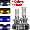 2piece F2 Cztery kolory Flash LED Reflektor 10000LM Auto LED H4 H1 H7 H9 H9 H11 H16 9005 HB3 9006 HB4 3000K 6000K 10000K