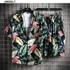 Summer Cool Men Tracksuit Fashion Men's Short Sleeve Hawaiian Floral Shirt and Shorts Casual Beach Two Pieces Suit Sets LJ201126