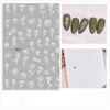 Leaf Butterfly Black White Flower Nail Sticker Sexy Leopard Animal Naklejka Geometria samoprzylepna Dekoracja paznokci