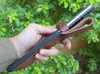 Fast Shipped Survival Straight Knife 5Cr13Mov Satin Tanto Point Blade Full Tang Ebony Handle Tactical Knives With Leather Sheath