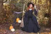 Victorian Gothic Black Wedding Dresses Klassiska Bröllopklänningar Långärmad Brud Robe de Marrrige För Kvinnor Special Occasion Gown Vestidos Anpassad