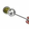 In Stock Now 50pcs 18cm Stainless Steel Spoon Retractable Ball Shape Metal Locking Spice Tea Strainer Infuser Filter Squeeze