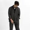 IEFB / Vêtements pour hommes Vêtements plissés Tissu extensible japonais Costume tout-match Blazers à col cranté décontracté pour homme LJ201103