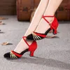 Women Ladies Ballroom Modern Dance Shoes Closed Toe Indoor Dancing Shoes Tango Salsa Performance Heels 3.5/5.5/7cm