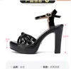 2020 new design girls fashion chunky heels sandals women's summer high heel 11cm pumps lady's platform thick sexy shoe big size 42 43 10#P42