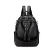 High Quality Leather Women Backpack Fashion School Bags For Teenager Girls Vintage Female Travel Single Shoulder Black Backpacks274U