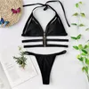 Push Up Black badkläder kvinnor 2020 Summer Extreme Sexig Bikini Thong Woman Swimsuit Separate Bathing Suit High Cut Swimming Suit T200710