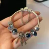 Conta de cristal branco de prata esterlina 925 para pulseiras europeias Pandora para mulheres Asa pena lua estrelas coração contas de cristal Snak