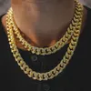 Erkek 18mm 18-30 inç buzlu ağır Miami Küba Bağlantı Zinciri Kolye Hip Hop 14K Altın Hiphop CZ Kübik Zirkonya Jewelry2822