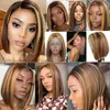 Lace Front Bob Wigs Human Hair Honey Blonde P4/27 Highlight 13x4x1 T part Wig for Women