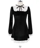 S XL Nowa sukienka jesienna Dziewczyny Kobieta w stylu vintage damskie sukienki z długim rękawem szata vestida czarna sukienka świąteczna sukienka koronkowa LJ200818