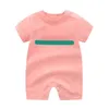 Baby Jumpers Fashion Letters Print Rompers Boys Girls Infant Unisex Short Sleeve Jumpsuits Kids Children Breathable Onesies3717601