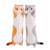 50-130CM Jouets En Peluche Animal Chat Mignon Créatif Long Doux Bureau Pause Sieste Dormir Oreiller Coussin En Peluche Cadeau Poupée pour Enfants 220222