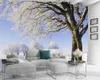 Papel tapiz con estampado digital 3d Paisaje romántico Papel tapiz mural 3d Hermosa escena de nieve Papel tapiz con foto 3D personalizado Decoración para el hogar