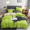 Simples sólido cama de cama de cama de moda moda conjuntos de cama nórdico estilo de edredão de família conjunto de colcha capa dupla face rainha king size c0223