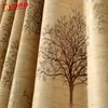 Mariage Jaune Art Arbre Blackout Rideaux pour Salon Arbre Branche Motif Rideau pour Chambre Maison Décoration W- * ST LJ201224