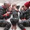 عائلة عيد الميلاد بيجامة مجموعة الكرتون الأم ابنة الأب الابن النوم مطابقة الملابس مجموعة الاطفال منامة نوم قمم السراويل LJ201111