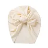 Printemps bébé chapeau Turban mignon arcs tricoté bébé fille chapeaux bonnet nouveau-né coton doux couleur unie infantile enfants chapeaux hiver 20220301 Q2