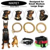 Nikpet Gold Color Dog Martingale طوق سلسلة معدنية خنق مع تصميم مشبك آمن، الكوبي رابط قوي مضغ قوي LJ201109