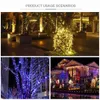 Solar -LED -Schnur leichte Außen -Waterfeste Weihnachtsfest für Partygartendekoration 7m 12m 22m RGB Jahr Fairy Y201020