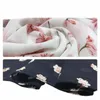 Sciarpa hijab in chiffon con stampa da donna, sciarpe e scialli a pois floreali Hijab musulmani di lusso