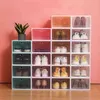 6 pièces ensemble de boîtes à chaussures multicolore pliable rangement en plastique clair maison organisateur étagère à chaussures pile affichage organisateur de stockage boîte unique 227189921