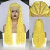 Long Cornrow Tranças Rendas Sintéticas Perucas dianteiras para África Mulheres Amarelas Cabelo Amarelo Caixa Trançado Tranças Peruca Peruca Perucas de Laço de Cabelo de Fibra de Temperatura