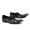 Мужчины платье обувь партии из натуральной кожи Свадебной обуви острых носа металл ноги Мужчина Квартира Мода Люкс полуботинок Формальной обувь
