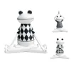 VILEAD 3 Stile, Harz, schwarz-weiß gestreift, Frosch-Yoga-Figuren, Tier-Yoga-Statue, niedliches Frosch-Modell für Büro, Heimdekoration, Geschenke 201212