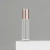 10ml Rose Gold Tjock Glasrulle på flaskan Essential Oljebollflaska Tom parfymflaska