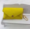 Unisex nyckelpåse läderhållare solid färgväska designer mode kvinnor mens kreditkortshållare mynt purses mini plånbok väska cha3107