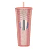 High Quality Multi Color Durian Laser Straw Cup Mugs 710ML Plastic Cold Drink Coffee Cup Gift Cups XG0375