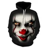 NUOVO bianco Joker Maschio Felpe Mens Felpe con cappuccio hip hop streetwear cappotto Stampa 3D felpa con cappuccio da uomo Casual divertente Tute Top joker 201005