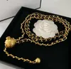 Runway Vintage Belt Necklace Sheepskin Famous Brand Ball Necklace Waistband Decorative Marked Logo Gold Link Chain Waist Chain Belt