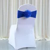 Wedding Chair Cover Sashes Band With Flower Weddings Elasticity Chairs Covers Hotel Banquet Birthday Party Seat Back Decoration BH5987 TYJ