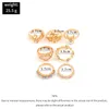 S2766 Fashion Jewelry Knuckle Ring Set White Cloud Swan Moon iIlaid Rhinestone Charms Love Glaze Combination Stacking Rings Midi Rings Sets 7pcs/set