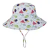 Sommar baby sun hatt för tjejer och pojkar utomhus hals öra täcka anti uv barn strand keps hink keps