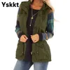 YSKKT Dames Jassen Vest Lente Herfst Vinatge Drawsting Slim Fit Solid Mouwloze Zipper Vest Pocket Jassen 211220