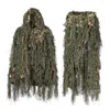 Conjuntos de caça Ghillie Terno Woodland 3D Folha Biônica Disfarce Uniforme CS Encrílico Camuflagem Ternos Set Army Tactical 1