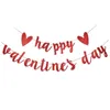 Happy Valentine's Day Flags Balloons Set Romantic Flashing Powder Love Banners Balloon Decoration Party Decor WLY BH4649
