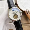 Relojes de moda Tourbillon Dial muñeca fase lunar resistente al agua correa de acero inoxidable mecánico automático regalo para hombres