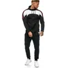 Patchwork Sportswear Set Brand Men Tracksuit Hooded Sweatshirt Pants 2 Pieces Set Spring Autumn Men's Set Joggers Clothing 201128